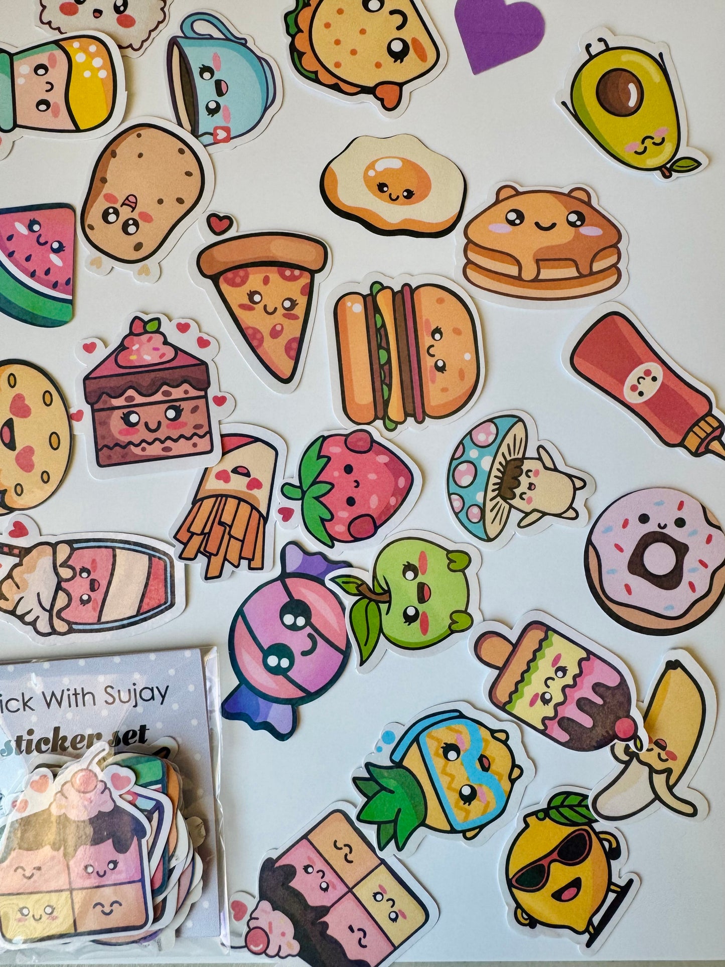Kawaii Food Sticker set (25 stickers)