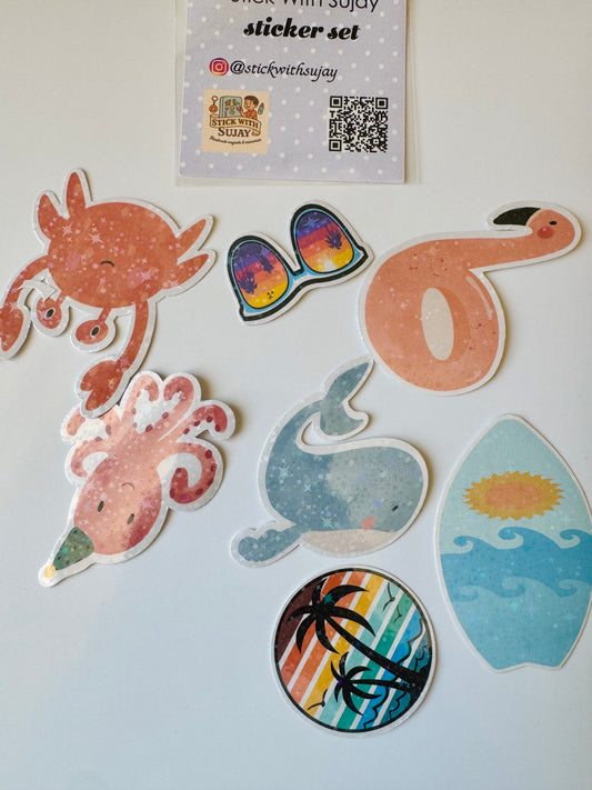 Beach Vibes Sticker Set - ( 8+ stickers)